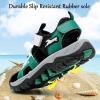 imageJMFCHI Boys Girls Sports Sandals Summer Kids Closed Toe Outdoor Sandals Athletic Water Shoes Sandals Child Pool Beach Sandals Quick Drying Slip Resistant8123black Green