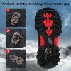imageJMFCHI Kids Hiking Boots Boys Girls Outdoor Walking Climbing Sneaker Comfortable Nonslip Snow Shoes Hiker Boot Antiskid Steel Buckle Sole1redBlack