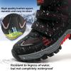 imageJMFCHI Kids Hiking Boots Boys Girls Outdoor Walking Climbing Sneaker Comfortable Nonslip Snow Shoes Hiker Boot Antiskid Steel Buckle Sole1redBlack
