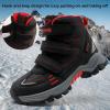 imageJMFCHI Kids Hiking Boots Boys Girls Outdoor Walking Climbing Sneaker Comfortable Nonslip Snow Shoes Hiker Boot Antiskid Steel Buckle Sole1redBlack