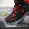 imageJMFCHI Kids Hiking Boots Boys Girls Outdoor Walking Climbing Sneaker Comfortable Nonslip Snow Shoes Hiker Boot Antiskid Steel Buckle Sole32blackRed