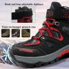 imageJMFCHI Kids Hiking Boots Boys Girls Outdoor Walking Climbing Sneaker Comfortable Nonslip Snow Shoes Hiker Boot Antiskid Steel Buckle Sole32blackRed