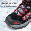 imageJMFCHI Kids Hiking Boots Boys Girls Outdoor Walking Climbing Sneaker Comfortable Nonslip Snow Shoes Hiker Boot Antiskid Steel Buckle Sole3black