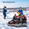 imageJMFCHI Kids Hiking Boots Boys Girls Outdoor Walking Climbing Sneaker Comfortable Nonslip Snow Shoes Hiker Boot Antiskid Steel Buckle Sole3black