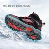 imageJMFCHI Kids Hiking Boots Boys Girls Outdoor Walking Climbing Sneaker Comfortable Nonslip Snow Shoes Hiker Boot Antiskid Steel Buckle Sole3black