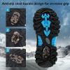 imageJMFCHI Kids Hiking Boots Boys Girls Outdoor Walking Climbing Sneaker Comfortable Nonslip Snow Shoes Hiker Boot Antiskid Steel Buckle Sole3blackBlue
