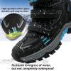 imageJMFCHI Kids Hiking Boots Boys Girls Outdoor Walking Climbing Sneaker Comfortable Nonslip Snow Shoes Hiker Boot Antiskid Steel Buckle Sole3blackBlue
