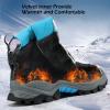 imageJMFCHI Kids Hiking Boots Boys Girls Outdoor Walking Climbing Sneaker Comfortable Nonslip Snow Shoes Hiker Boot Antiskid Steel Buckle Sole3blackBlue