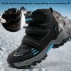 imageJMFCHI Kids Hiking Boots Boys Girls Outdoor Walking Climbing Sneaker Comfortable Nonslip Snow Shoes Hiker Boot Antiskid Steel Buckle Sole3blackBlue