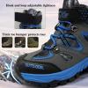 imageJMFCHI Kids Hiking Boots Boys Girls Outdoor Walking Climbing Sneaker Comfortable Nonslip Snow Shoes Hiker Boot Antiskid Steel Buckle Sole8032blue