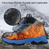 imageJMFCHI Kids Hiking Boots Boys Girls Outdoor Walking Climbing Sneaker Comfortable Nonslip Snow Shoes Hiker Boot Antiskid Steel Buckle Sole8032blue
