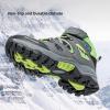 imageJMFCHI Kids Hiking Boots Boys Girls Outdoor Walking Climbing Sneaker Comfortable Nonslip Snow Shoes Hiker Boot Antiskid Steel Buckle Sole8032grey Green