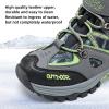 imageJMFCHI Kids Hiking Boots Boys Girls Outdoor Walking Climbing Sneaker Comfortable Nonslip Snow Shoes Hiker Boot Antiskid Steel Buckle Sole8032grey Green