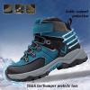 imageJMFCHI Kids Hiking Boots Boys Girls Outdoor Walking Climbing Sneaker Comfortable Nonslip Snow Shoes Hiker Boot Antiskid Steel Buckle Sole8112black Blue