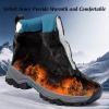 imageJMFCHI Kids Hiking Boots Boys Girls Outdoor Walking Climbing Sneaker Comfortable Nonslip Snow Shoes Hiker Boot Antiskid Steel Buckle Sole8112black Blue