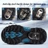 imageJMFCHI Kids Hiking Boots Boys Girls Outdoor Walking Climbing Sneaker Comfortable Nonslip Snow Shoes Hiker Boot Antiskid Steel Buckle Sole8112black Blue