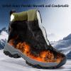 imageJMFCHI Kids Hiking Boots Boys Girls Outdoor Walking Climbing Sneaker Comfortable Nonslip Snow Shoes Hiker Boot Antiskid Steel Buckle Sole8112black Green