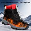 imageJMFCHI Kids Hiking Boots Boys Girls Outdoor Walking Climbing Sneaker Comfortable Nonslip Snow Shoes Hiker Boot Antiskid Steel Buckle Sole8112black Red