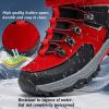 imageJMFCHI Kids Hiking Boots Boys Girls Outdoor Walking Climbing Sneaker Comfortable Nonslip Snow Shoes Hiker Boot Antiskid Steel Buckle Sole8112black Red