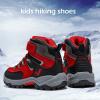 imageJMFCHI Kids Hiking Boots Boys Girls Outdoor Walking Climbing Sneaker Comfortable Nonslip Snow Shoes Hiker Boot Antiskid Steel Buckle Sole8112black Red