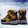 imageJMFCHI Kids Hiking Boots Boys Girls Outdoor Walking Climbing Sneaker Comfortable Nonslip Snow Shoes Hiker Boot Antiskid Steel Buckle Sole8112black Yellow