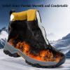 imageJMFCHI Kids Hiking Boots Boys Girls Outdoor Walking Climbing Sneaker Comfortable Nonslip Snow Shoes Hiker Boot Antiskid Steel Buckle Sole8112black Yellow