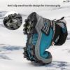 imageJMFCHI Kids Hiking Boots Boys Girls Outdoor Walking Climbing Sneaker Comfortable Nonslip Snow Shoes Hiker Boot Antiskid Steel Buckle Sole8137black Blue
