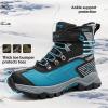 imageJMFCHI Kids Hiking Boots Boys Girls Outdoor Walking Climbing Sneaker Comfortable Nonslip Snow Shoes Hiker Boot Antiskid Steel Buckle Sole8137black Blue