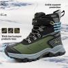 imageJMFCHI Kids Hiking Boots Boys Girls Outdoor Walking Climbing Sneaker Comfortable Nonslip Snow Shoes Hiker Boot Antiskid Steel Buckle Sole8137black Green