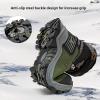 imageJMFCHI Kids Hiking Boots Boys Girls Outdoor Walking Climbing Sneaker Comfortable Nonslip Snow Shoes Hiker Boot Antiskid Steel Buckle Sole8137black Green