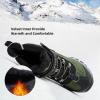 imageJMFCHI Kids Hiking Boots Boys Girls Outdoor Walking Climbing Sneaker Comfortable Nonslip Snow Shoes Hiker Boot Antiskid Steel Buckle Sole8137black Green