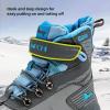 imageJMFCHI Kids Hiking Boots Boys Girls Outdoor Walking Climbing Sneaker Comfortable Nonslip Snow Shoes Hiker Boot Antiskid Steel Buckle Sole8137grey Blue