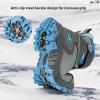 imageJMFCHI Kids Hiking Boots Boys Girls Outdoor Walking Climbing Sneaker Comfortable Nonslip Snow Shoes Hiker Boot Antiskid Steel Buckle Sole8137grey Blue