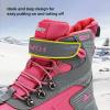 imageJMFCHI Kids Hiking Boots Boys Girls Outdoor Walking Climbing Sneaker Comfortable Nonslip Snow Shoes Hiker Boot Antiskid Steel Buckle Sole8137grey Pink