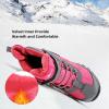 imageJMFCHI Kids Hiking Boots Boys Girls Outdoor Walking Climbing Sneaker Comfortable Nonslip Snow Shoes Hiker Boot Antiskid Steel Buckle Sole8137grey Pink