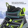 imageJMFCHI Kids Hiking Boots Boys Girls Outdoor Walking Climbing Sneaker Comfortable Nonslip Snow Shoes Hiker Boot Antiskid Steel Buckle Sole8163black Green