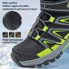 imageJMFCHI Kids Hiking Boots Boys Girls Outdoor Walking Climbing Sneaker Comfortable Nonslip Snow Shoes Hiker Boot Antiskid Steel Buckle Sole8163black Green