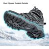 imageJMFCHI Kids Hiking Boots Boys Girls Outdoor Walking Climbing Sneaker Comfortable Nonslip Snow Shoes Hiker Boot Antiskid Steel Buckle Sole8163black Grey Silver