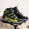 imageJMFCHI Kids Hiking Boots Boys Girls Outdoor Walking Climbing Sneaker Comfortable Nonslip Snow Shoes Hiker Boot Antiskid Steel Buckle Sole8163black Green