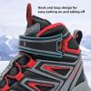 imageJMFCHI Kids Hiking Boots Boys Girls Outdoor Walking Climbing Sneaker Comfortable Nonslip Snow Shoes Hiker Boot Antiskid Steel Buckle Sole8163black Red