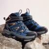 imageJMFCHI Kids Hiking Boots Boys Girls Outdoor Walking Climbing Sneaker Comfortable Nonslip Snow Shoes Hiker Boot Antiskid Steel Buckle Sole8163blue Yellow