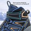 imageJMFCHI Kids Hiking Boots Boys Girls Outdoor Walking Climbing Sneaker Comfortable Nonslip Snow Shoes Hiker Boot Antiskid Steel Buckle Sole8163blue Yellow