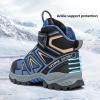 imageJMFCHI Kids Hiking Boots Boys Girls Outdoor Walking Climbing Sneaker Comfortable Nonslip Snow Shoes Hiker Boot Antiskid Steel Buckle Sole8163blue Yellow