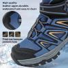 imageJMFCHI Kids Hiking Boots Boys Girls Outdoor Walking Climbing Sneaker Comfortable Nonslip Snow Shoes Hiker Boot Antiskid Steel Buckle Sole8163blue Yellow