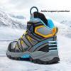 imageJMFCHI Kids Hiking Boots Boys Girls Outdoor Walking Climbing Sneaker Comfortable Nonslip Snow Shoes Hiker Boot Antiskid Steel Buckle Sole8163dark GreyYellow