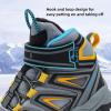 imageJMFCHI Kids Hiking Boots Boys Girls Outdoor Walking Climbing Sneaker Comfortable Nonslip Snow Shoes Hiker Boot Antiskid Steel Buckle Sole8163dark GreyYellow