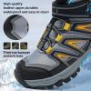 imageJMFCHI Kids Hiking Boots Boys Girls Outdoor Walking Climbing Sneaker Comfortable Nonslip Snow Shoes Hiker Boot Antiskid Steel Buckle Sole8163dark GreyYellow