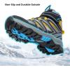 imageJMFCHI Kids Hiking Boots Boys Girls Outdoor Walking Climbing Sneaker Comfortable Nonslip Snow Shoes Hiker Boot Antiskid Steel Buckle Sole8163dark GreyYellow