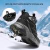 imageJMFCHI Kids Hiking Boots Boys Girls Outdoor Walking Climbing Sneaker Comfortable Nonslip Snow Shoes Hiker Boot Antiskid Steel Buckle Sole8196kblack