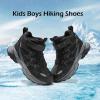 imageJMFCHI Kids Hiking Boots Boys Girls Outdoor Walking Climbing Sneaker Comfortable Nonslip Snow Shoes Hiker Boot Antiskid Steel Buckle Sole8196kblack